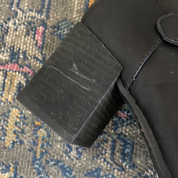 NWOT SOUL Naturalizer Flyer vegan leather heeled side zip buckle ankle boots 8.5 - Picture 7 of 8